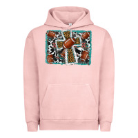 Pigment Salmon football cross aztec leopard background Urban Hoodie - RanaPortraitStore