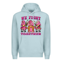Blue Mist we fight together breast cancer gnome Premium Hoodie - BarkalooDesign