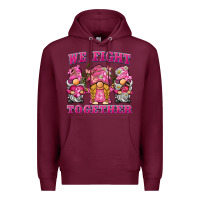Burgundy we fight together breast cancer gnome Premium Hoodie - BarkalooDesign