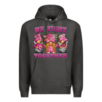 Charcoal Heather we fight together breast cancer gnome Premium Hoodie - BarkalooDesign
