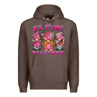 Coffee we fight together breast cancer gnome Premium Hoodie - BarkalooDesign