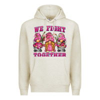 Oatmeal Heather we fight together breast cancer gnome Premium Hoodie - BarkalooDesign