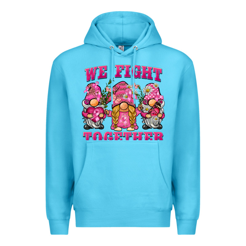 We Fight Together Breast Cancer Gnome Premium Hoodie by BarkalooDesign | Teevron