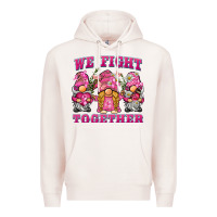 Pale Pink we fight together breast cancer gnome Premium Hoodie - BarkalooDesign