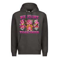 Smoke we fight together breast cancer gnome Premium Hoodie - BarkalooDesign