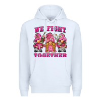 White we fight together breast cancer gnome Premium Hoodie - BarkalooDesign