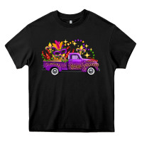 Black Mardi Gras Leopard Truck Heavy Core Tee - FaDigitalArtStudio