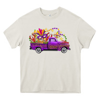Cream Mardi Gras Leopard Truck Heavy Core Tee - FaDigitalArtStudio