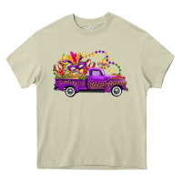 Mossy Mardi Gras Leopard Truck Heavy Core Tee - FaDigitalArtStudio