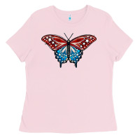 Patriotic American Flag Butterfly 4th Of July Ladies Tee | Teevron