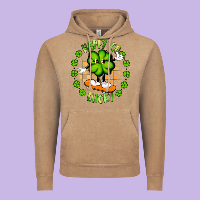 Happy Go Lucky Vintage Hoodie Designed By Artiststas