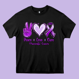 Pace Love Cure Pancreatic Cancer Heavy Core Tee Designed By Jasminsmagicworld