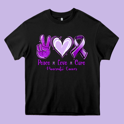 Pace Love Cure Pancreatic Cancer Heavy Core Tee Designed By Jasminsmagicworld