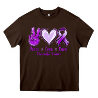 Chocolate Brown Pace Love Cure Pancreatic Cancer Heavy Core Tee - Jasminsmagicworld