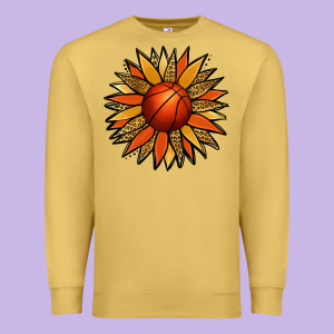 Basketball Sunflower Premium Sweatshirt Designed By Jasminsmagicworld