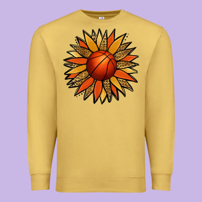 Basketball Sunflower Premium Sweatshirt Designed By Jasminsmagicworld