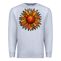 Heather Grey Basketball Sunflower Premium Sweatshirt - Jasminsmagicworld