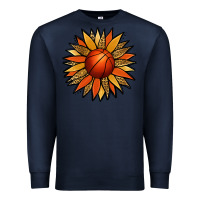 Navy Basketball Sunflower Premium Sweatshirt - Jasminsmagicworld