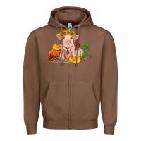 Chestnut fall pig Zipper Hoodie - RanaPortraitStore