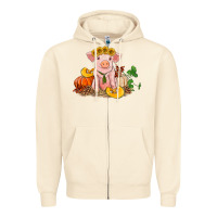 Sandshell fall pig Zipper Hoodie - RanaPortraitStore