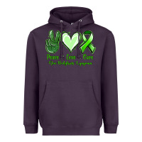 Plum Peace Love Cure Non Hodgkins Lympoma Heavyweight Hoodie - Jasminsmagicworld