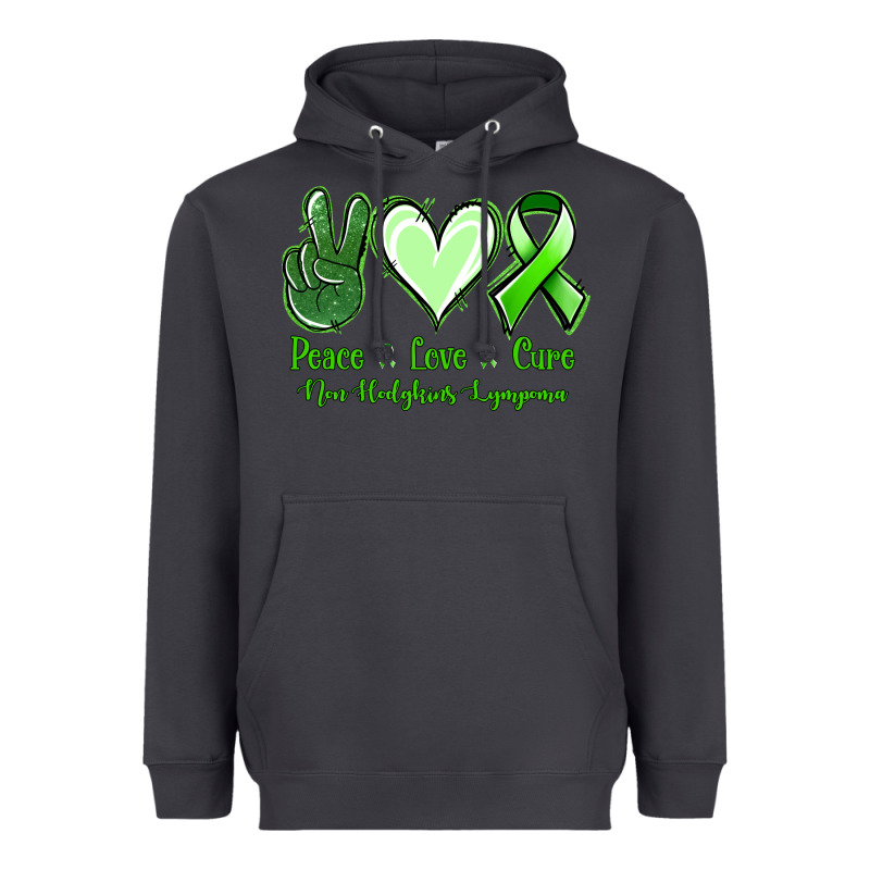 Peace Love Cure Non Hodgkins Lympoma Heavyweight Hoodie by Jasminsmagicworld | Teevron