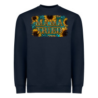 Navy Sunflower Serappe Turquoise Gemstone Mama Tried Heavyweight Sweatshirt - Jasminsmagicworld