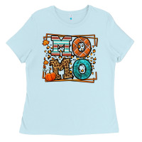 Baby Blue Fall Autumn Leopard Momo Ladies Tee - LillyAllenDesigns