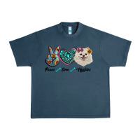Midnight Navy peace love pomeranian Urban Heavy Tee - RanaPortraitStore