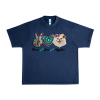 Navy peace love pomeranian Urban Heavy Tee - RanaPortraitStore