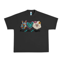 Pigment Black peace love pomeranian Urban Heavy Tee - RanaPortraitStore