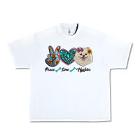 White peace love pomeranian Urban Heavy Tee - RanaPortraitStore