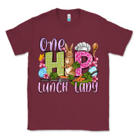 Burgundy Easter Day One hip Lunch Lady Classic Tee - OliviaCreatesArt