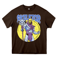 Chocolate Brown skeletor Heavy Core Tee - baoMotion