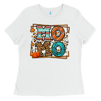 White Fall Autumn Leopard Momo Ladies Tee - LillyAllenDesigns