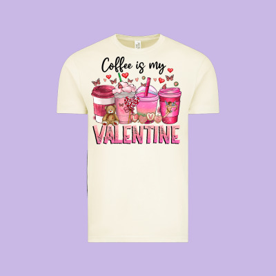 Coffee Is My Valentine Vintage Tee Designed By Cowhidedigitalart