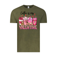 Vintage Olive Coffee Is MY Valentine Vintage Tee - CowhideDigitalArt