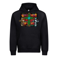 Black cross leopard cowhide glitter serape Urban Hoodie - RanaPortraitStore
