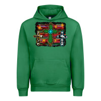 Emerald cross leopard cowhide glitter serape Urban Hoodie - RanaPortraitStore