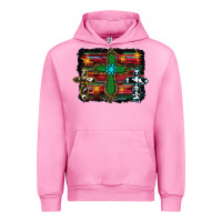 Cross Leopard Cowhide Glitter Serape Urban Hoodie | Teevron