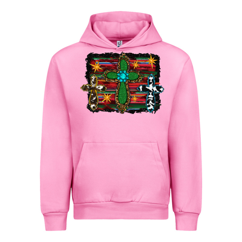 Cross Leopard Cowhide Glitter Serape Urban Hoodie by RanaPortraitStore | Teevron