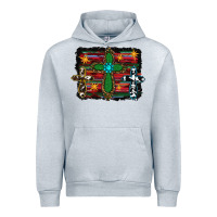 Heather Grey cross leopard cowhide glitter serape Urban Hoodie - RanaPortraitStore