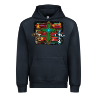 Navy cross leopard cowhide glitter serape Urban Hoodie - RanaPortraitStore