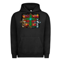 Pigment Black cross leopard cowhide glitter serape Urban Hoodie - RanaPortraitStore