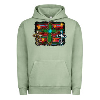 Pigment Oil Green cross leopard cowhide glitter serape Urban Hoodie - RanaPortraitStore