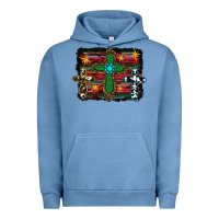 Pigment Pebble Blue cross leopard cowhide glitter serape Urban Hoodie - RanaPortraitStore
