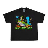 Black birthday boy frog age 1 Urban Heavy Tee - LillyAllenDesigns