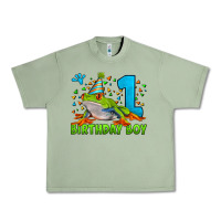 Oil Green birthday boy frog age 1 Urban Heavy Tee - LillyAllenDesigns