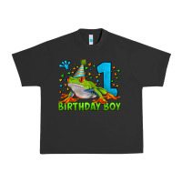 Pigment Black birthday boy frog age 1 Urban Heavy Tee - LillyAllenDesigns