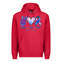 Cardinal Peace Love Cure Thyroid Cancer Premium Hoodie - Jasminsmagicworld